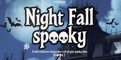 Night fall spooky Font Poster 1