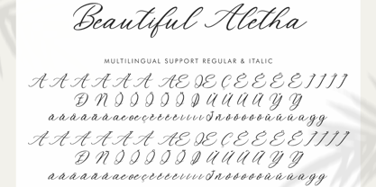 Beautiful Aletha Italic Font Poster 8