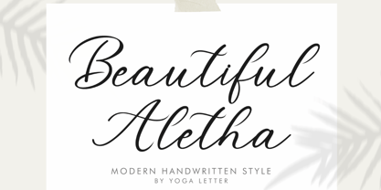 Beautiful Aletha Italic Font Poster 1