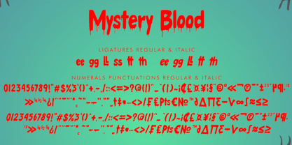 Mystery Blood Italic Font Poster 7