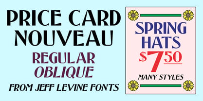 Price Card Nouveau JNL Font Poster 1