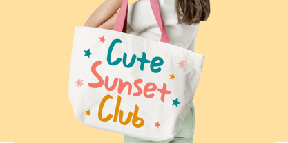 Cute Sunset Handwriting Font Poster 4