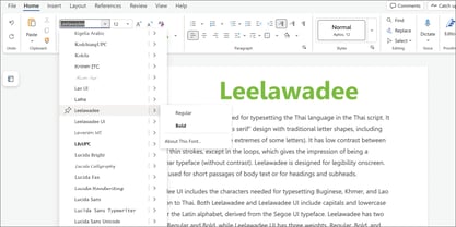 Leelawadee Font Poster 5