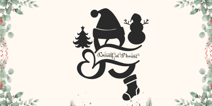 Romantic Christmas Monogram Font Poster 3