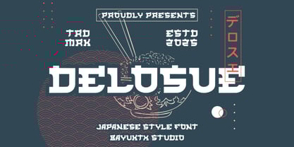 Delosue Japanese Style Font Poster 1
