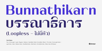 Bunnathikarn Loopless Font Poster 1