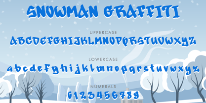 Snowman Graffiti Font Poster 4