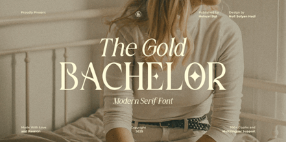 Gold Bachelor Font Poster 1