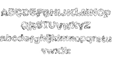 Newsprint Leafs Font Poster 3