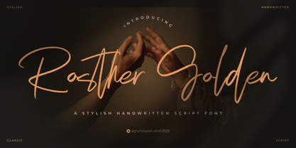 Rosther Golden Font Poster 1