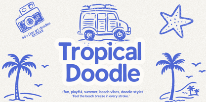 Tropical Doodle Font Poster 1