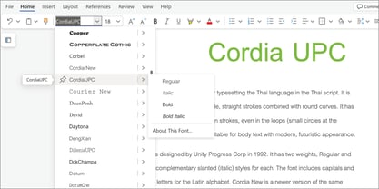 CordiaUPC Font Poster 5