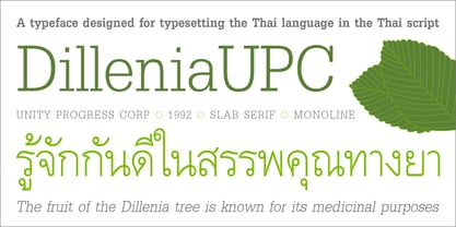 DilleniaUPC Font Poster 3