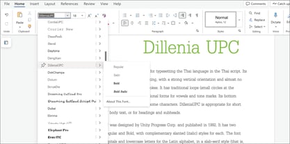 DilleniaUPC Font Poster 5
