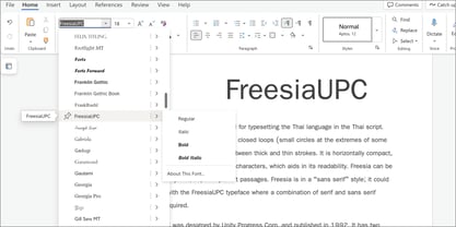 FreesiaUPC Font Poster 5