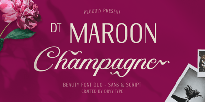 DT Maroon Champagne Font Poster 1