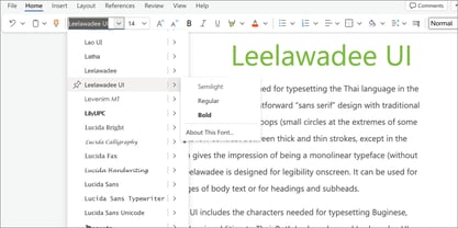 Leelawadee UI Font Poster 5