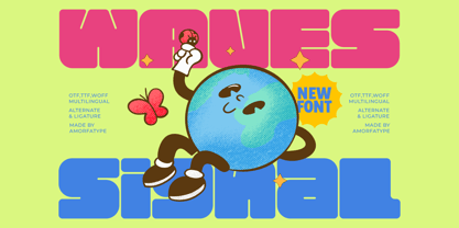 Waves Signal Font Poster 1