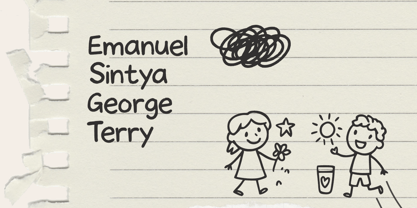 Childrens scribbles Font Poster 2