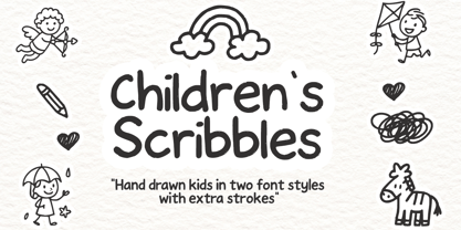 Childrens scribbles Font Poster 1