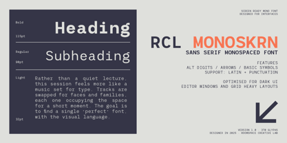 RCL Monoskrn Font Poster 14