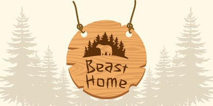 Carved Pine Wood Font Poster 2