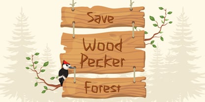 Carved Pine Wood Font Poster 9