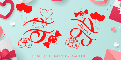 Sweet Amora Monogram Font Poster 1