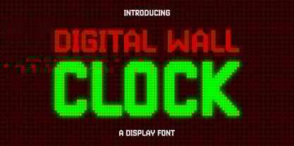Digital wall clock Font Poster 1