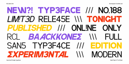 RCL Back One Font Poster 13