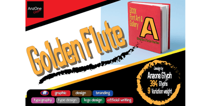 Golden Flute Font Poster 1