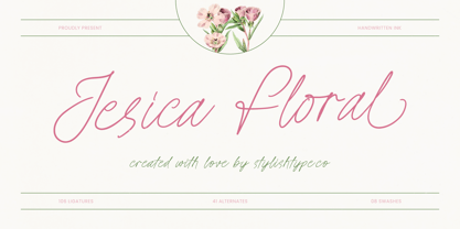 Jesica Floral Font Poster 1