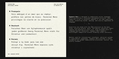 TRT Typeport Mono Font Poster 15