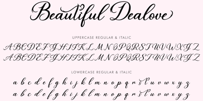 Beautiful Dealove Italic Font Poster 6