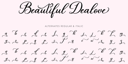 Beautiful Dealove Italic Font Poster 7