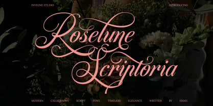 Roselune Scriptoria Font Poster 1