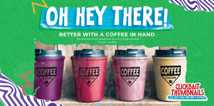Clickba Italic Thumbnails Font Poster 5
