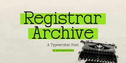 Registrar Archive Font Poster 1