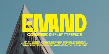 Emand Condensed Slant Display Font Poster 1