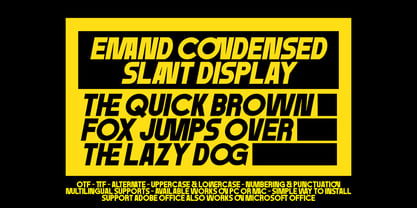 Emand Condensed Slant Display Font Poster 12