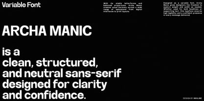Archa Manic Font Poster 2