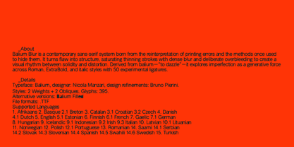 Balium Blur Font Poster 2