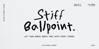 Stiff Ballpoint Font Poster 1