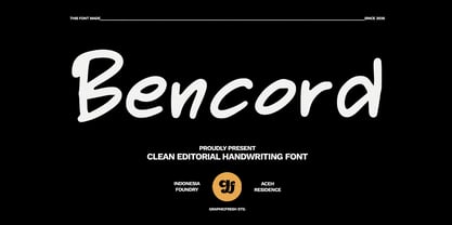 Bencord Font Poster 1