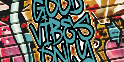 Ranger Blue Graffiti Font Poster 5