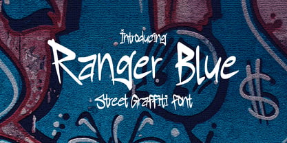 Ranger Blue Graffiti Font Poster 1