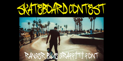 Ranger Blue Graffiti Font Poster 6