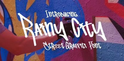 Rainy City Graffiti Font Poster 1