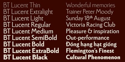 BT Lucent Font Poster 2