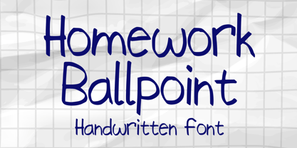 Homework Ballpoint Font Poster 1